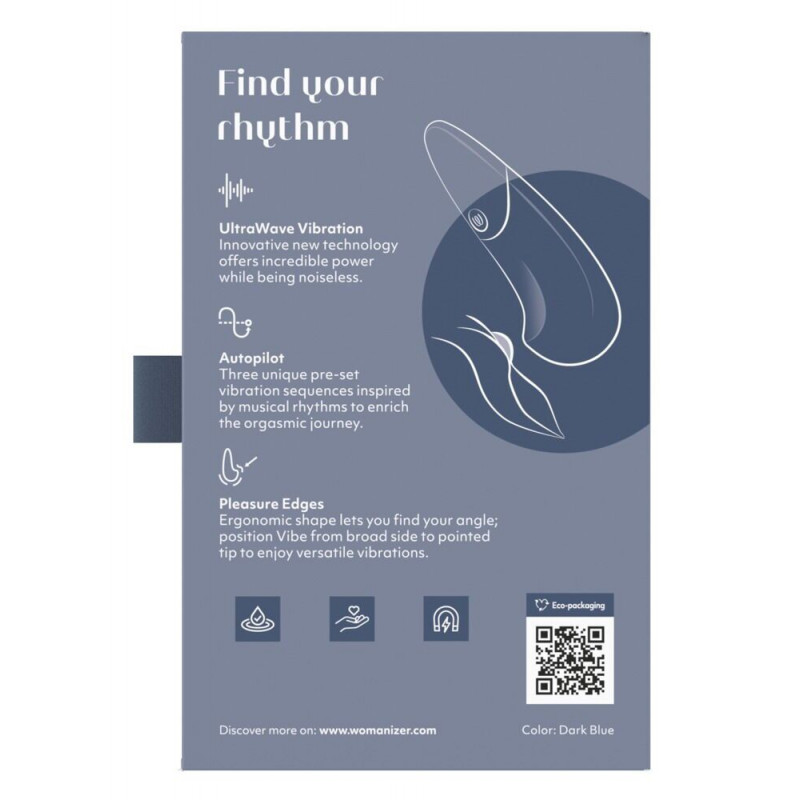 Інтерфейс авторежимів мінівібратора Womanizer Vibe Dark Blue, демонстрація функцій