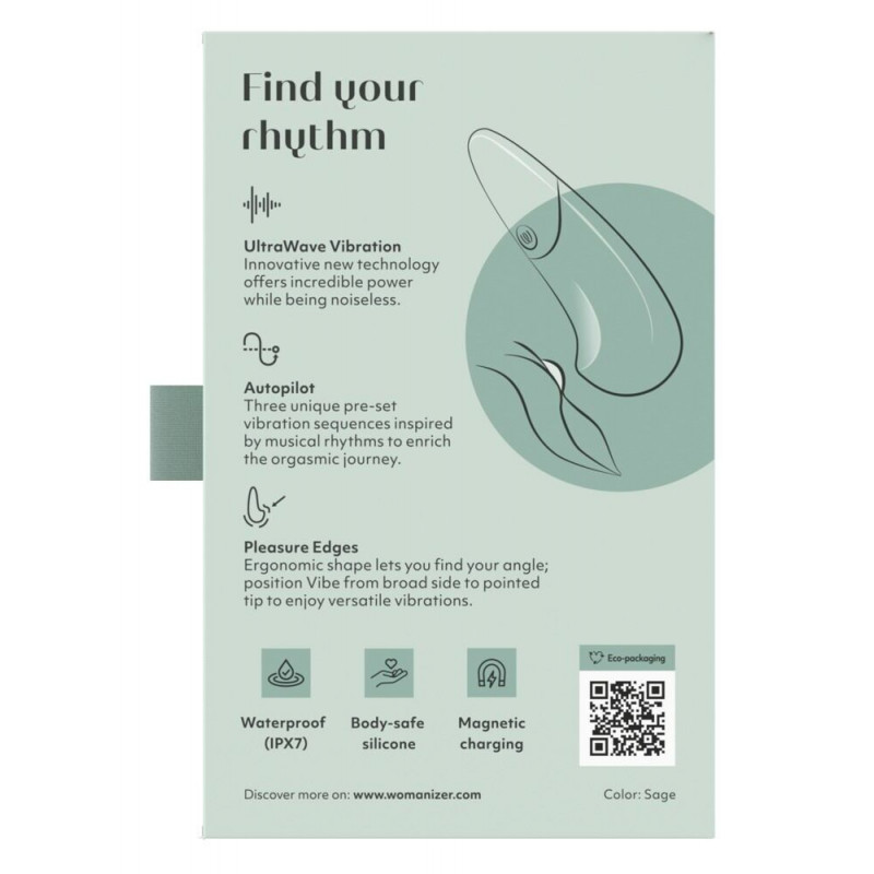 Мінівібратор Womanizer Vibe Sage, естетичне фото у контексті використання