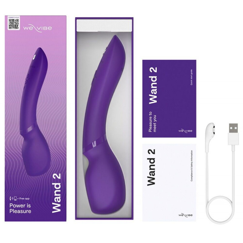 Смарт-функції We-Vibe Wand 2 Purple: керування через додаток, режими вібрації