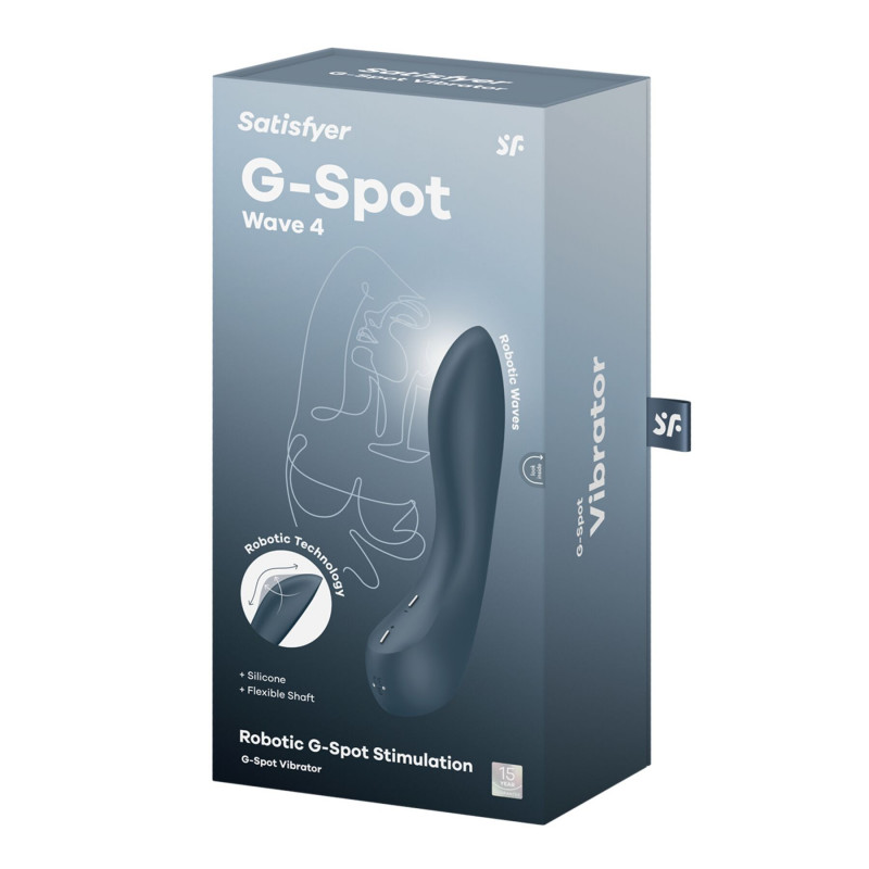 Близький план робочої поверхні стимулятора точки G Satisfyer G-Spot Wave 4, що демонструє хвилясту структуру