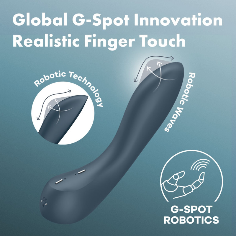 Стимулятор точки G Satisfyer G-Spot Wave 4 у повній довжині, показує всі його деталі та кнопки керування