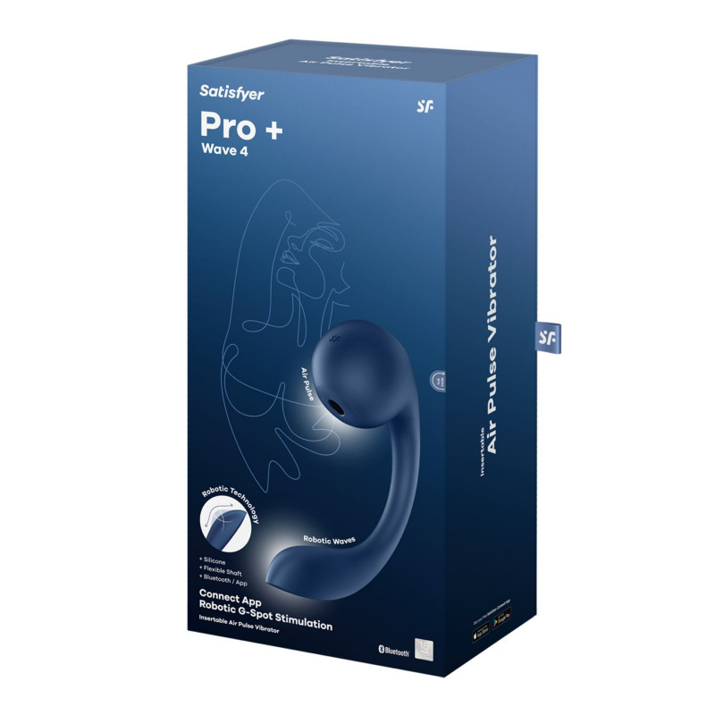 Satisfyer Pro+ Wave 4 Connect App: смарт-вібратор, демонстрація поверхні з силіконовою текстурою, яка створює приємні відчуття