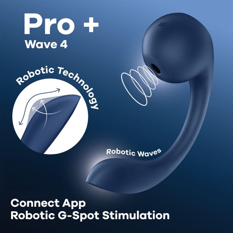 Satisfyer Pro+ Wave 4 Connect App: смарт-вібратор, пристрій у руці, що показує його компактний розмір та зручність використання