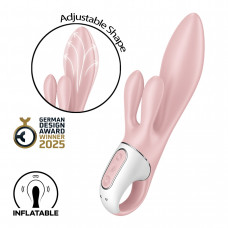 Вібратор-кролик надувний Satisfyer Air Pump Bunny 3, 12 режимів, подвійний відросток — Keks-Hub