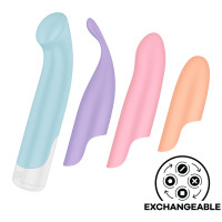 Набір інтимних іграшок Satisfyer Playful Four 4-в-1: вібратор та 4 насадки, 12 режимів
