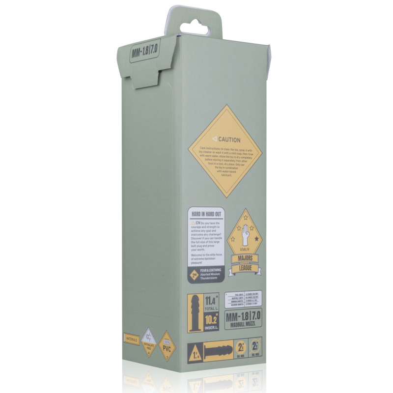 Анальна пробка BUTTR MadBull Muzzl XXL Dildo – гнучкість матеріалу та гладка поверхня