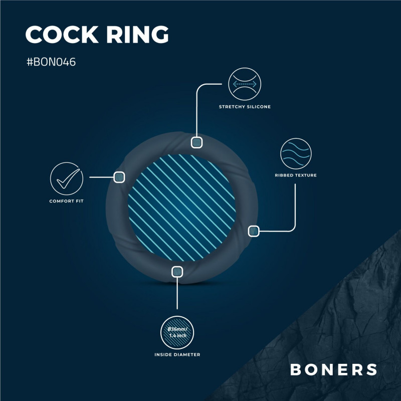 Ерекційне кільце Boners Ergo Cockring, крупним планом, елементи дизайну