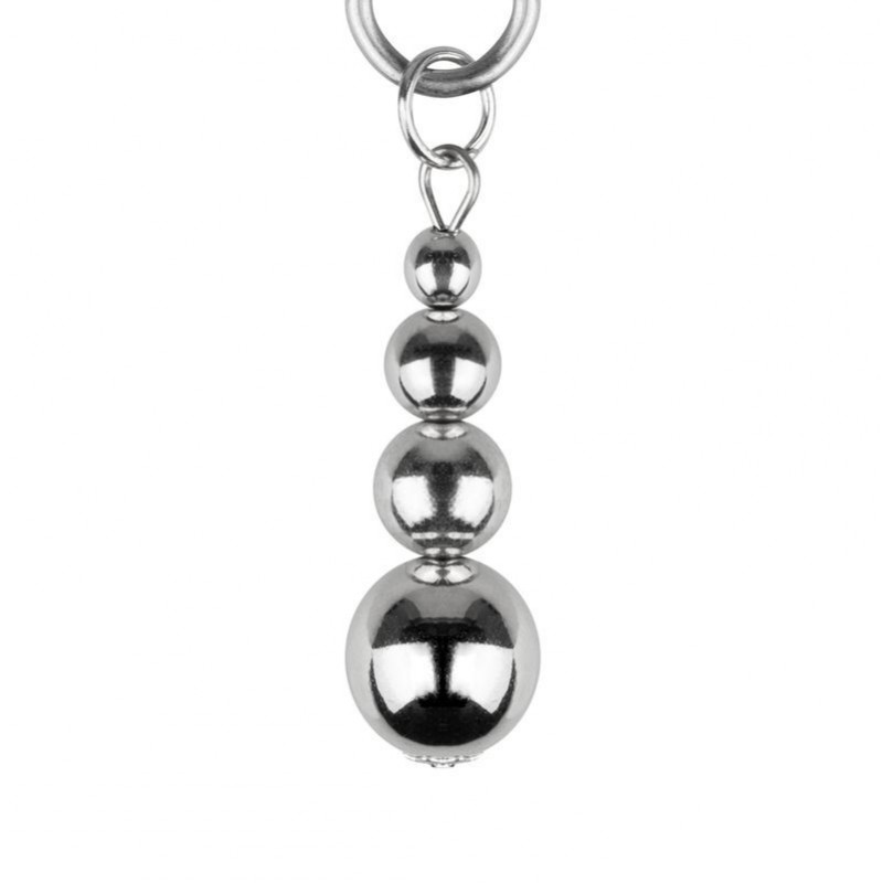 Затискачі для сосків Bedroom Fantasies Nipple Clamps Beaded Chain Silver, з елементами сріблястого ланцюжка