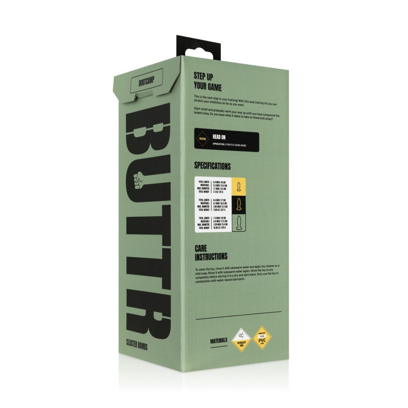 Набір анальних пробок BUTTR Cluster Bombs Anal Training Set - пробки з різною текстурою