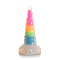 Фалоімітатор Creature Cocks Luminescent Rainbow Silicone Dildo, світний, 19.6 см
