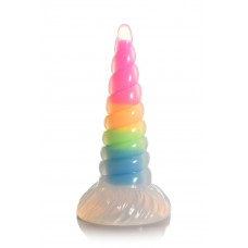 Фалоімітатор Creature Cocks Luminescent Rainbow Silicone Dildo, світний, 19.6 см