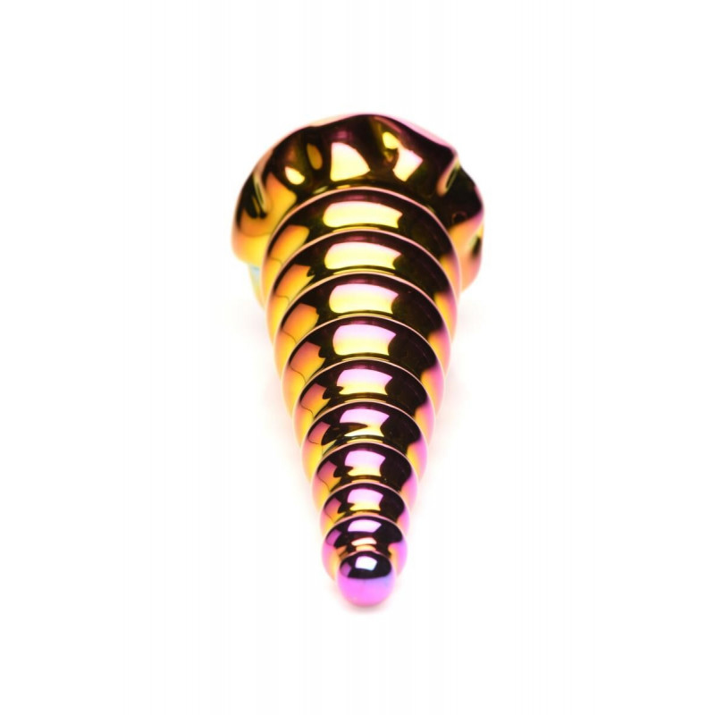 Скляний фалоімітатор Creature Cocks Twilight Rainbow Glass Dildo, 16 см, у розкішній упаковці