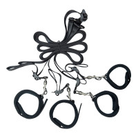 Розтяжка на ліжко Punishment Комплект з 5 предметів Чорний