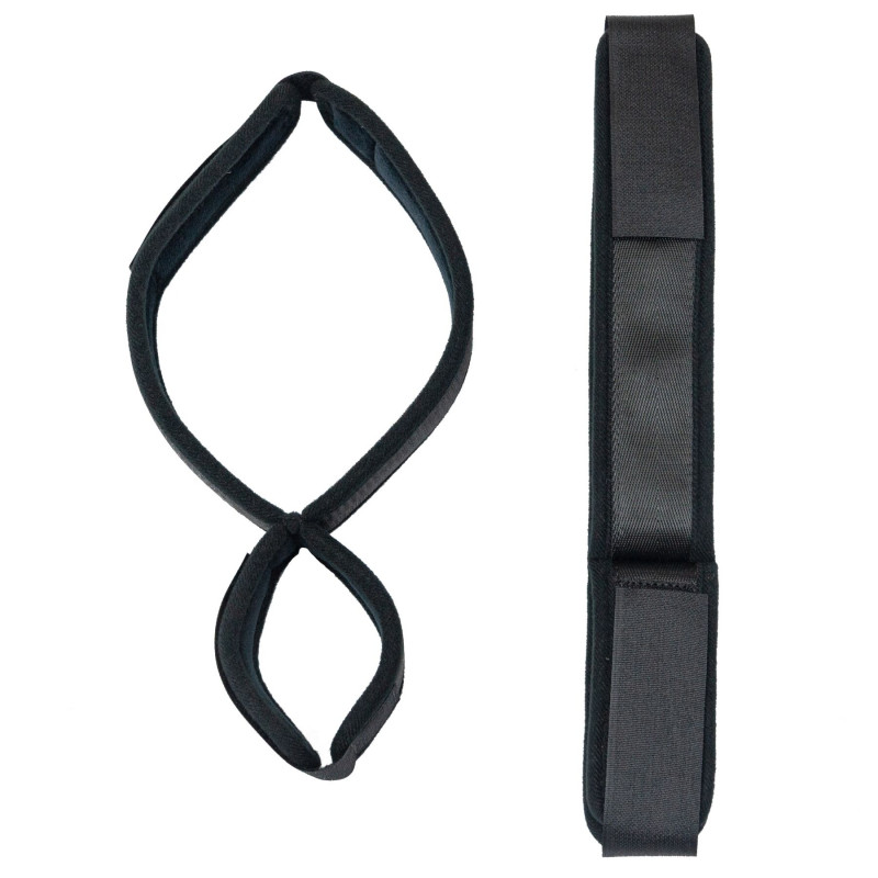 Фіксатори Punishment Thigh to Wrist Restraints чорні – вигляд збоку