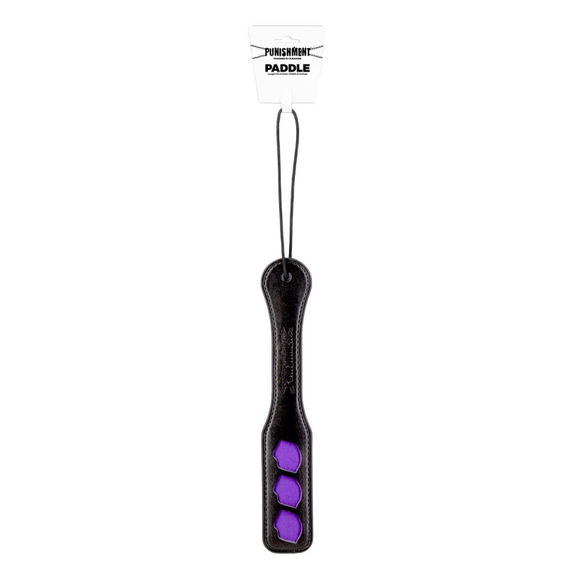 Паддл Punishment Purple Lips Paddle - Black, деталь дизайну фіолетових губ