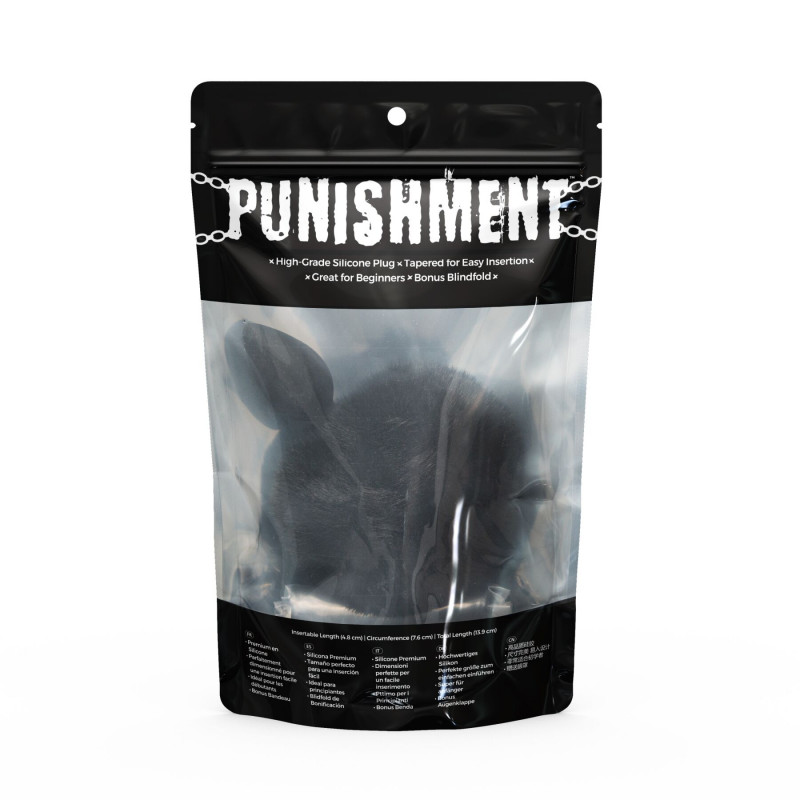 Анальна пробка з хвостом Punishment Bunny Tail силіконова чорна - демонстрація хвоста, м'який пухнастий хвіст