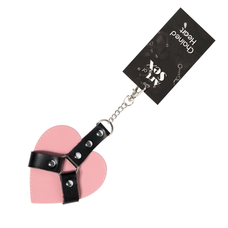 Брелок Art of Sex Chained Heart збоку, текстура рожевого матеріалу