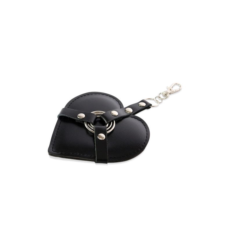 Брелок Art of Sex Heart Angel в черном цвете, вид с другой стороны, текстура материала