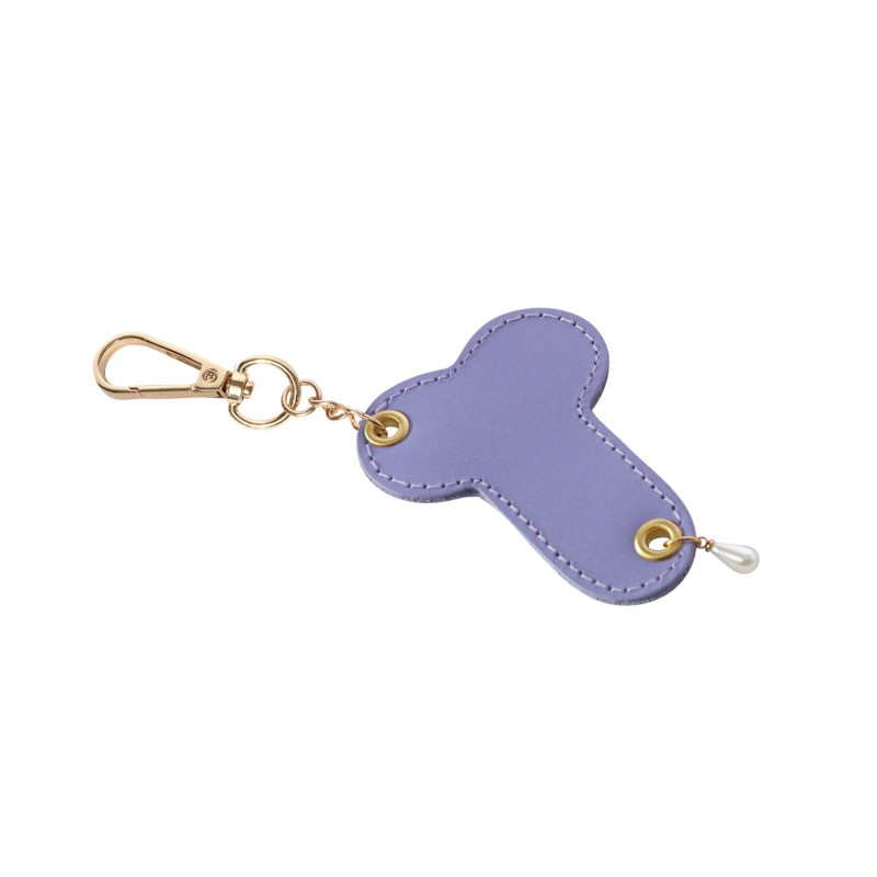 Брелок Art of Fhallus Лаванда, вид збоку, демонструє його компактний розмір та міцний карабін.