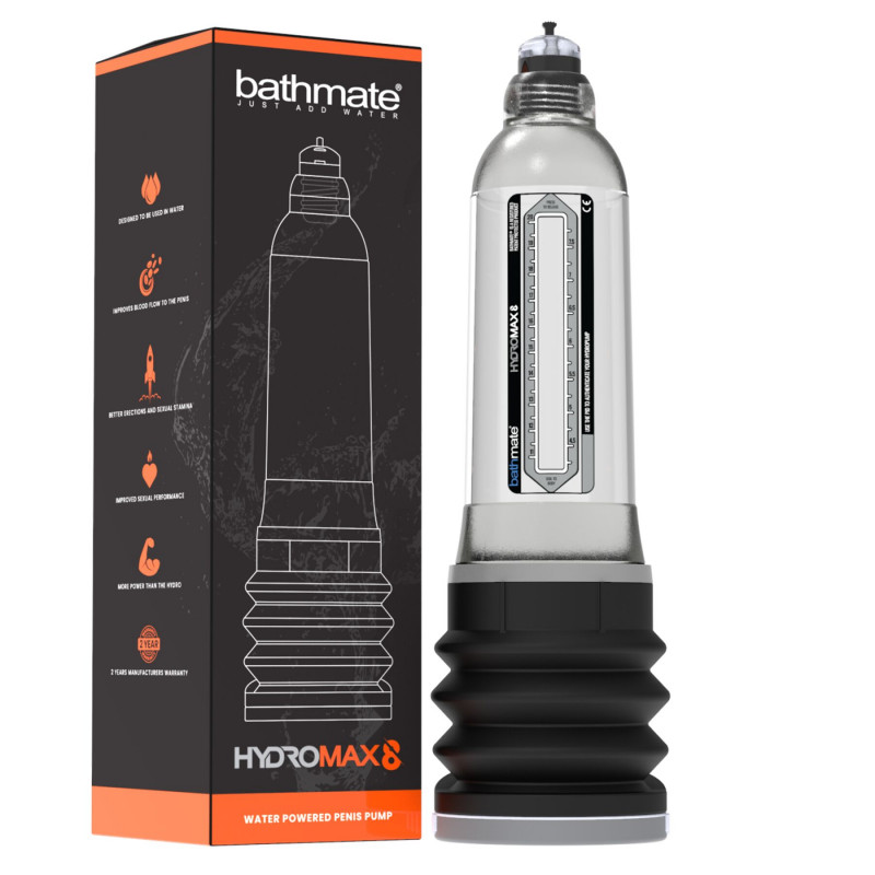 Упаковка гідропомпи Bathmate Hydromax 8 Clear, вид збоку