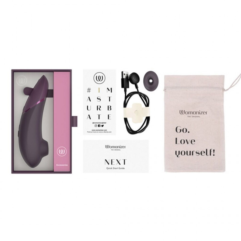 Вакуумний стимулятор Womanizer Next Dark Purple: демонстрація панелі керування та рівнів інтенсивності