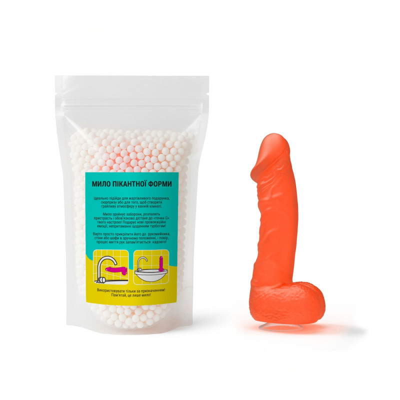 Текстура натурального крафтового мила-члена Чистий Кайф MEDIUM Orange