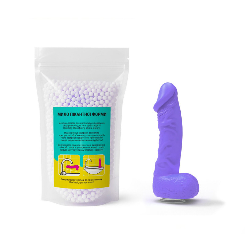 Текстура крафтового мила-члена Чистий Кайф Violet MEDIUM, показує натуральний склад та м'якість