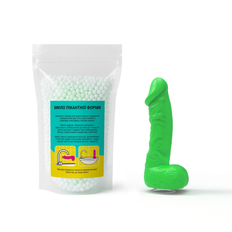 Текстура натурального крафтового мила-члена Чистий Кайф LARGE Green, зелений колір