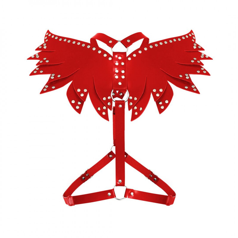 Текстура червоної екошкіри портупеї Art of Sex - Wings