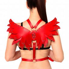 Жіноча портупея Art of Sex Wings червона L-2XL, екошкіра — Keks-Hub