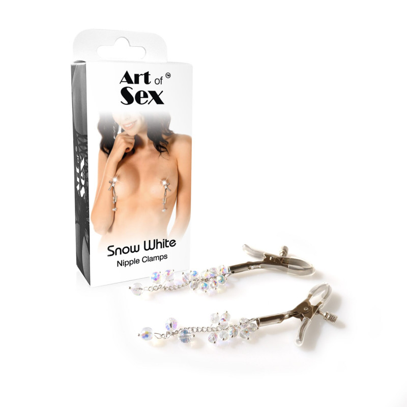 Упаковка затискачів для сосків Art of Sex Snow White: стильна та дискретна, для збереження цілісності виробу