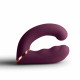 Подвійний вібратор Rocks Off Gemini Burgundy - вид збоку, демонстрація вигинів