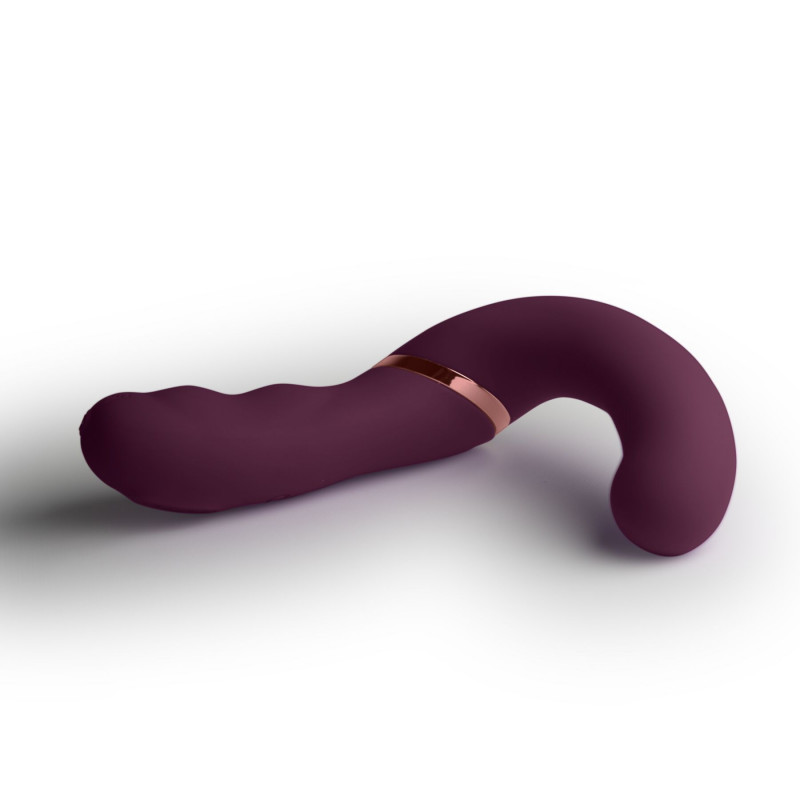 Подвійний вібратор Rocks Off Gemini Burgundy - демонстрація змінного положення ручки