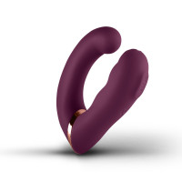 Подвійний вібратор Rocks Off Gemini Burgundy, 2 мотори, 10 режимів, змінне положення ручки