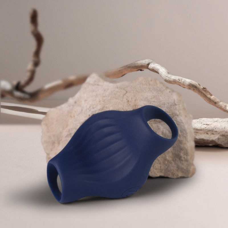 Мастурбатор Rocks Off Palm Blue з петлями для пальців – демонстрація 10 режимів вібрації