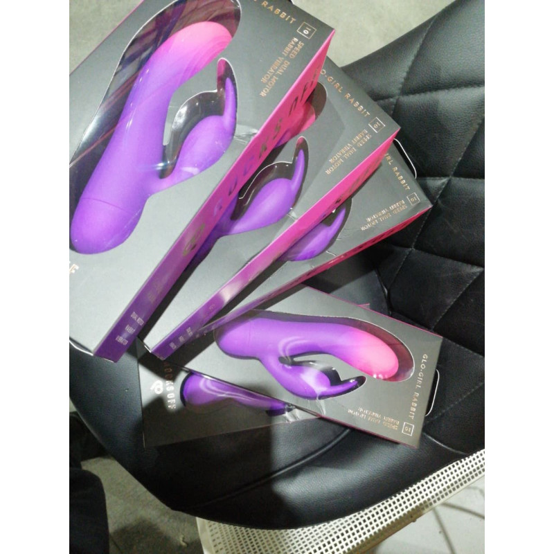 Упаковка вібратора-кролика Rocks Off Glo Girl Rabbit м'ятного кольору