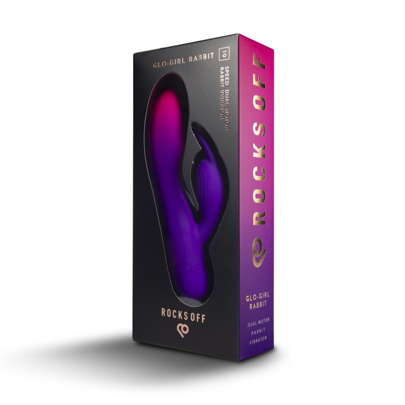 Комплектація вібратора-кролика Rocks Off Glo Girl Rabbit м'ятного кольору