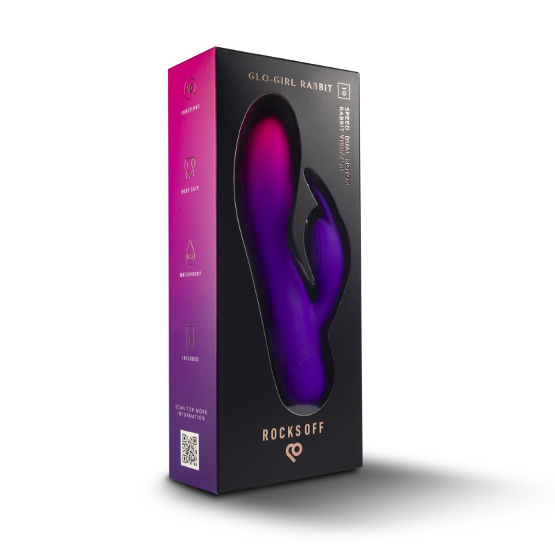 Вібратор-кролик Rocks Off Glo Girl Rabbit, демонстрація другого мотора для інтенсивних стимуляцій
