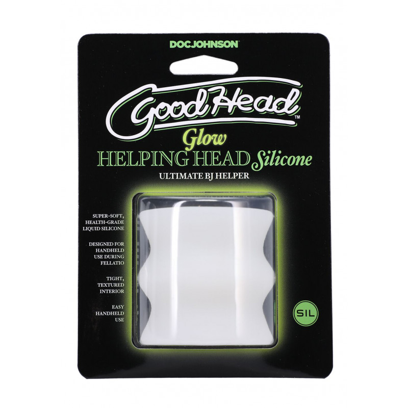 Детальна текстура силікону мастурбатора Doc Johnson GoodHead Glow Helping Head