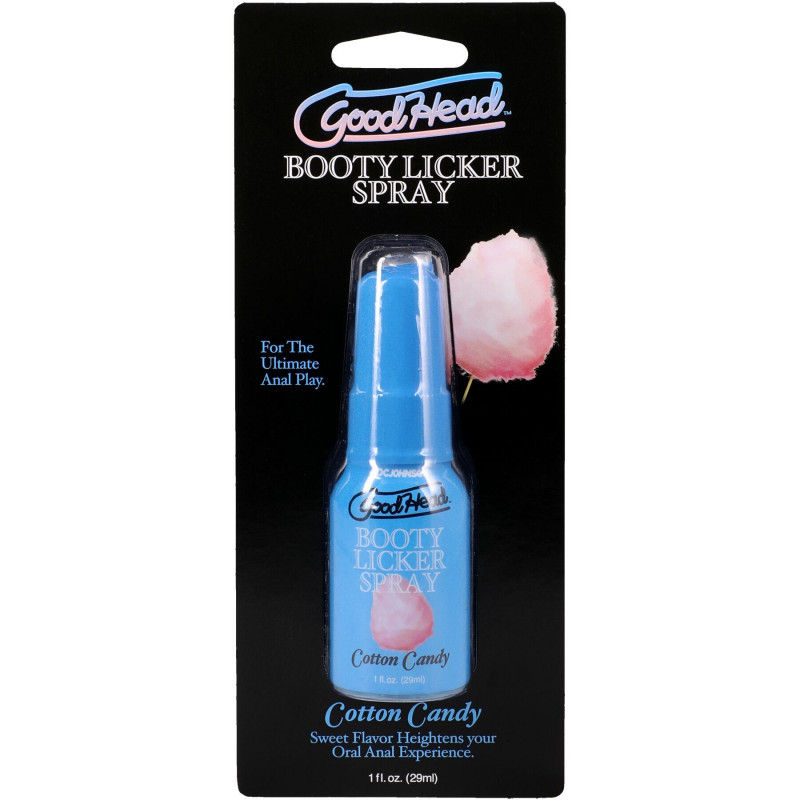 Вигляд збоку упаковки спрею для анілінгусу Doc Johnson GoodHead Booty Licker Spray - Cotton Candy 29 мл