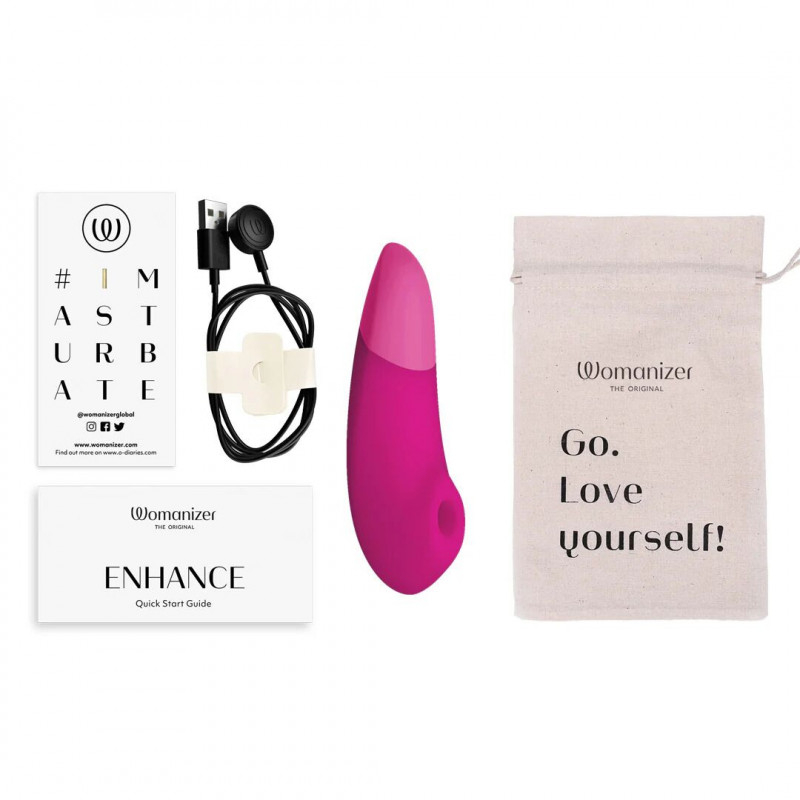 Зарядний порт та індикатор заряду на Womanizer Enhance Pink