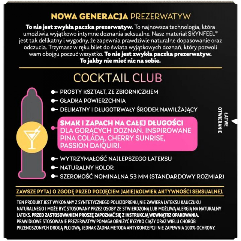 Текстура презерватива SKYN Cocktail Club: гладка, тонка та еластична поверхня для максимальних відчуттів