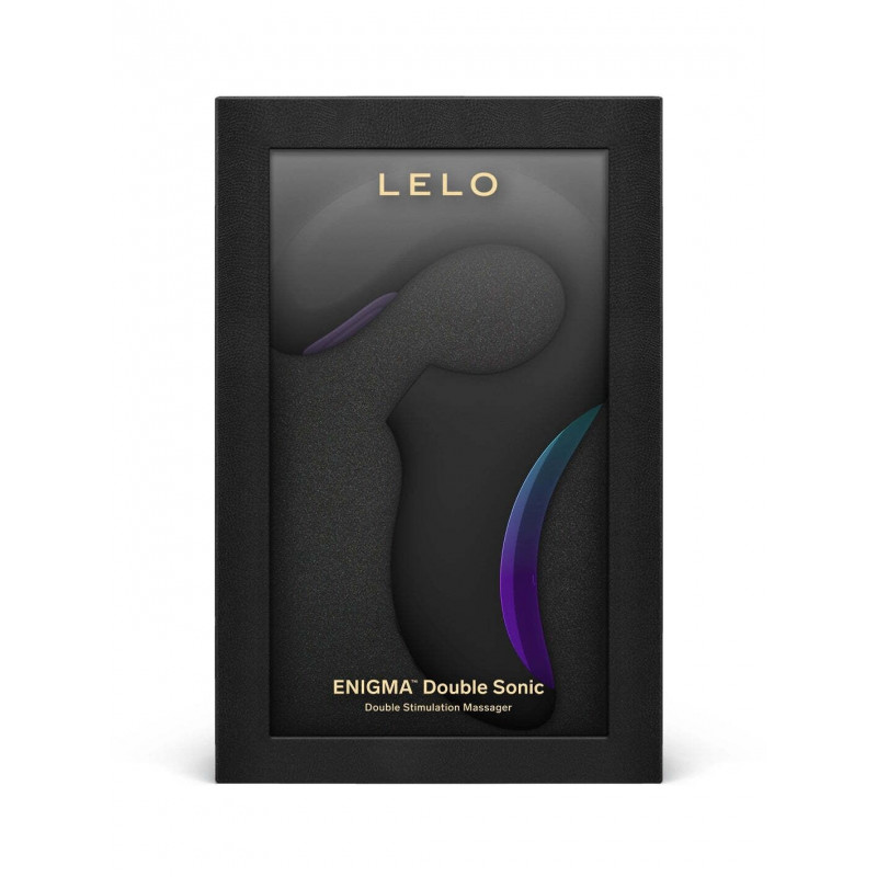 Кліторально-вагінальний звуковий стимулятор LELO Enigma Double Sonic чорний, текстура матеріалу