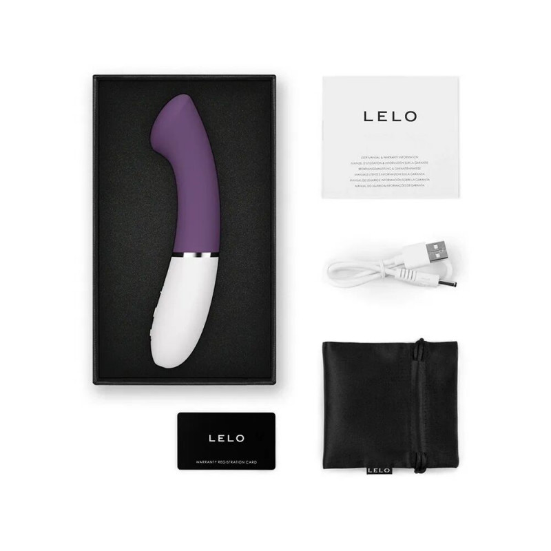 Вібратор LELO GIGI 3 Plum - вид збоку, демонстрація вигину для стимуляції точки G