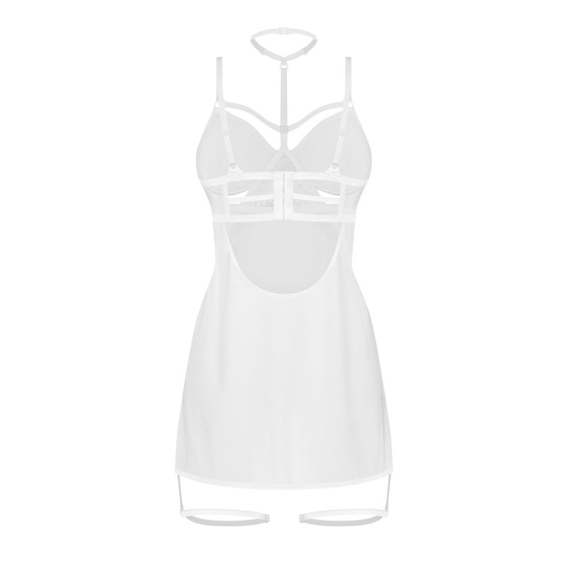 Нічна сорочка Obsessive Arrowel White chemise 2XL/3XL - деталі мережива та бретелей