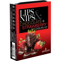 Подарунковий набір Sensuva Lips & Nips Pleasure Kit - Шоколадна Полуниця 2 x 4г