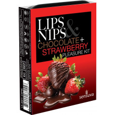 Подарунковий набір Sensuva Lips & Nips Pleasure Kit - Шоколадна Полуниця 2 x 4г — Keks-Hub