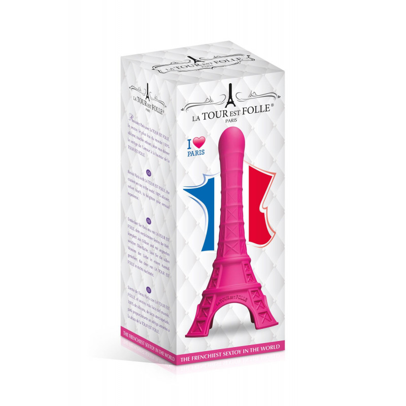 Упаковка рожевого дилдо La Tour Est Folle Paris збоку