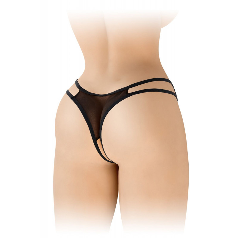 Вид збоку на трусики Fashion Secret Victoria Black S, що підкреслює їхній ідеальний крій та посадку