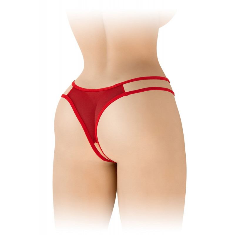 Червоні жіночі трусики Fashion Secret Victoria, детальний вигляд збоку з мереживом